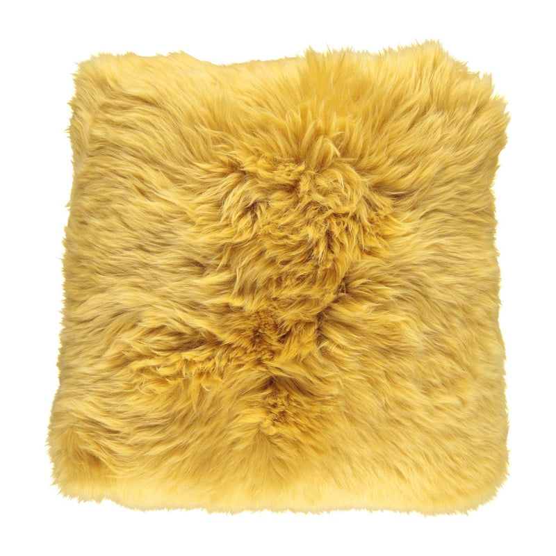 NC Living New Zealandsk Lammeskindspude | Langhåret | 35 x 35 cm. Cushions Karrygul